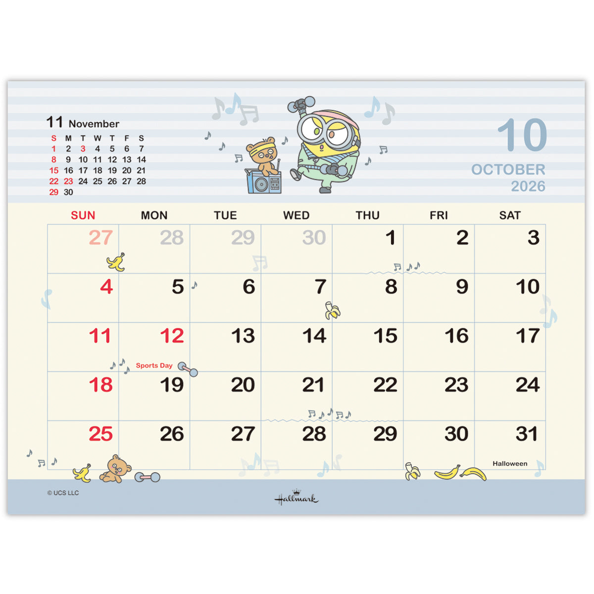 ミニオンズ ボブ＆ティム【卓上カレンダー 2026】日本ホールマークの