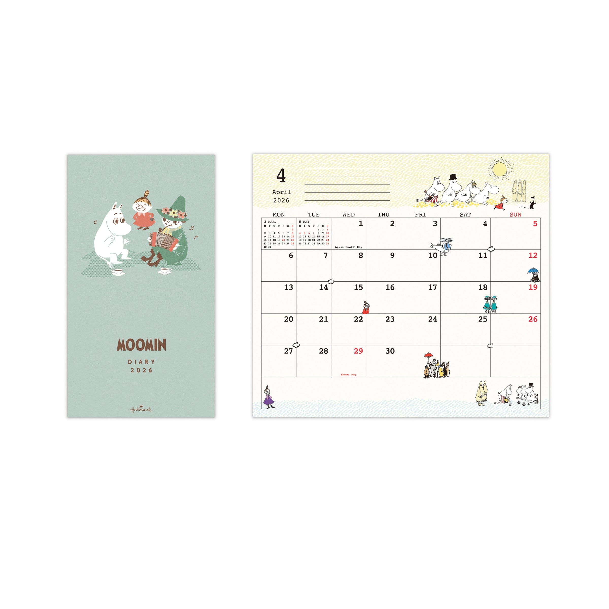 ムーミン【手帳｜スリムマンスリーダイアリー 2026】日本ホール