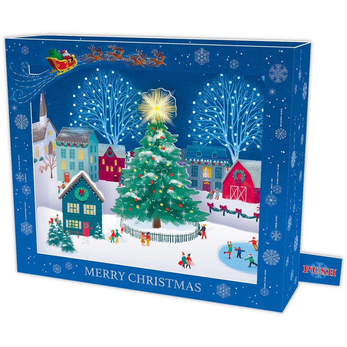 レーザーカットクリスマスビレッジ【立体クリスマスオルゴールカード