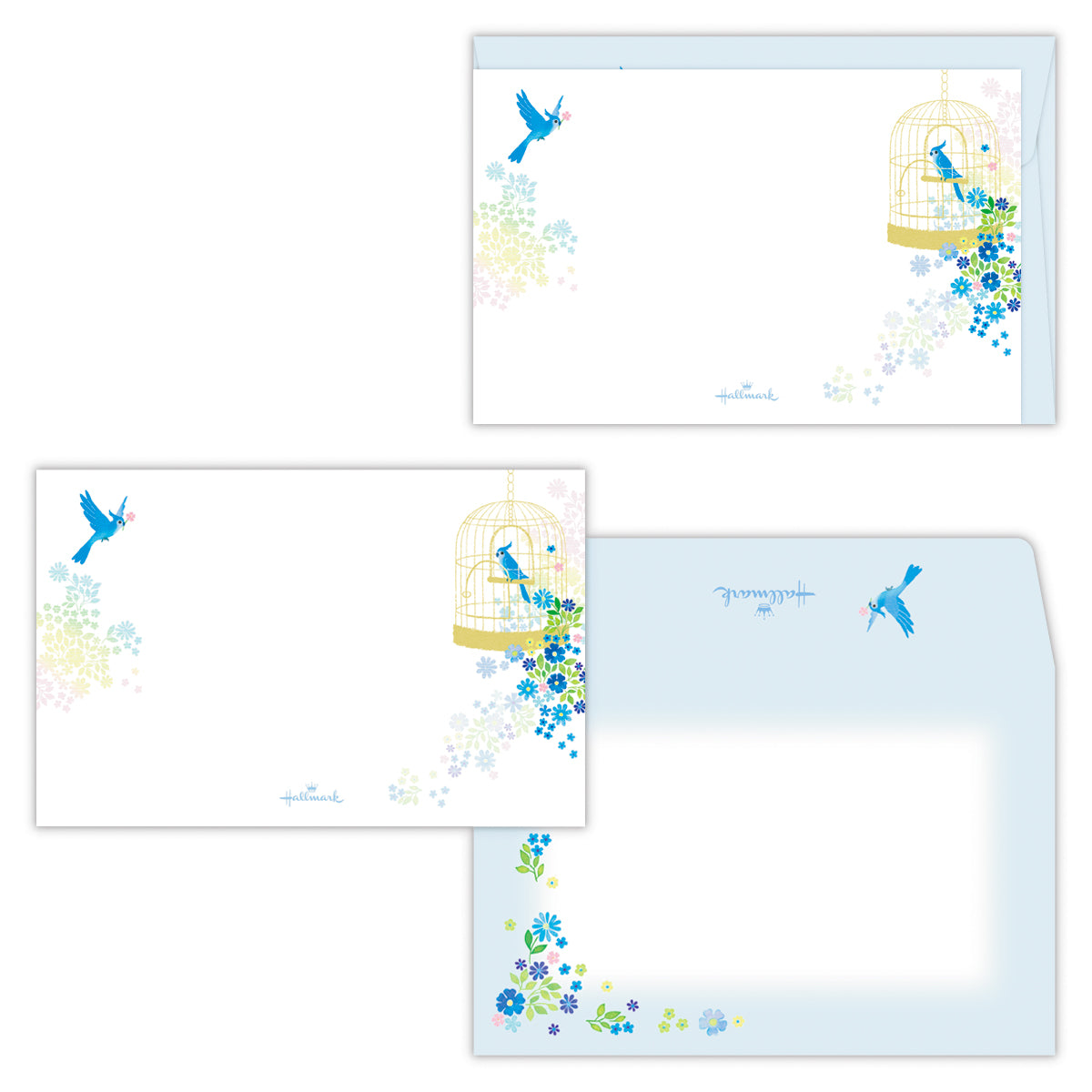 青い鳥Ⅱ【1柄4セット│ミニメッセージカードセット】｜日本ホール