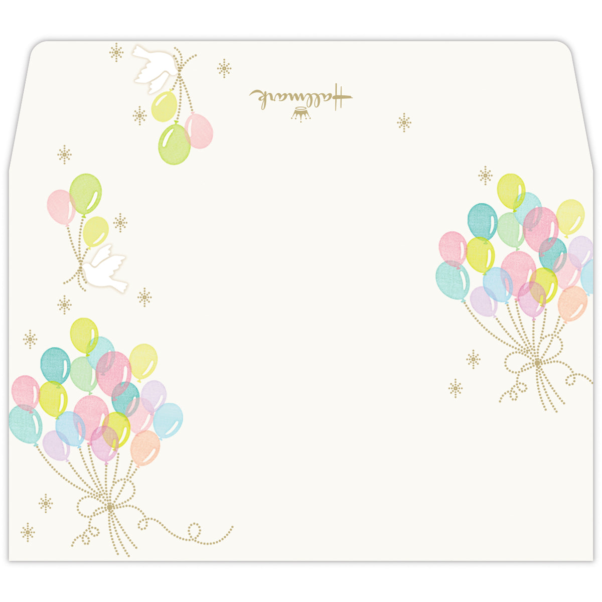 風船と鳥【1柄4セット│ミニメッセージカードセット】｜日本ホール