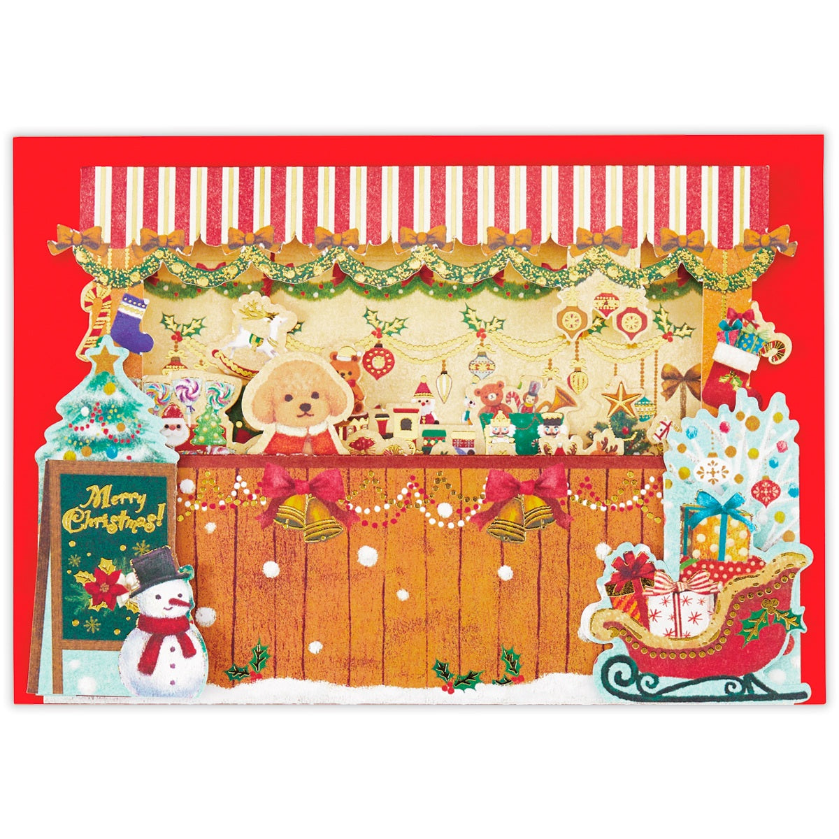 立てて飾れる クリスマストイショップ【立体クリスマスカード】日本