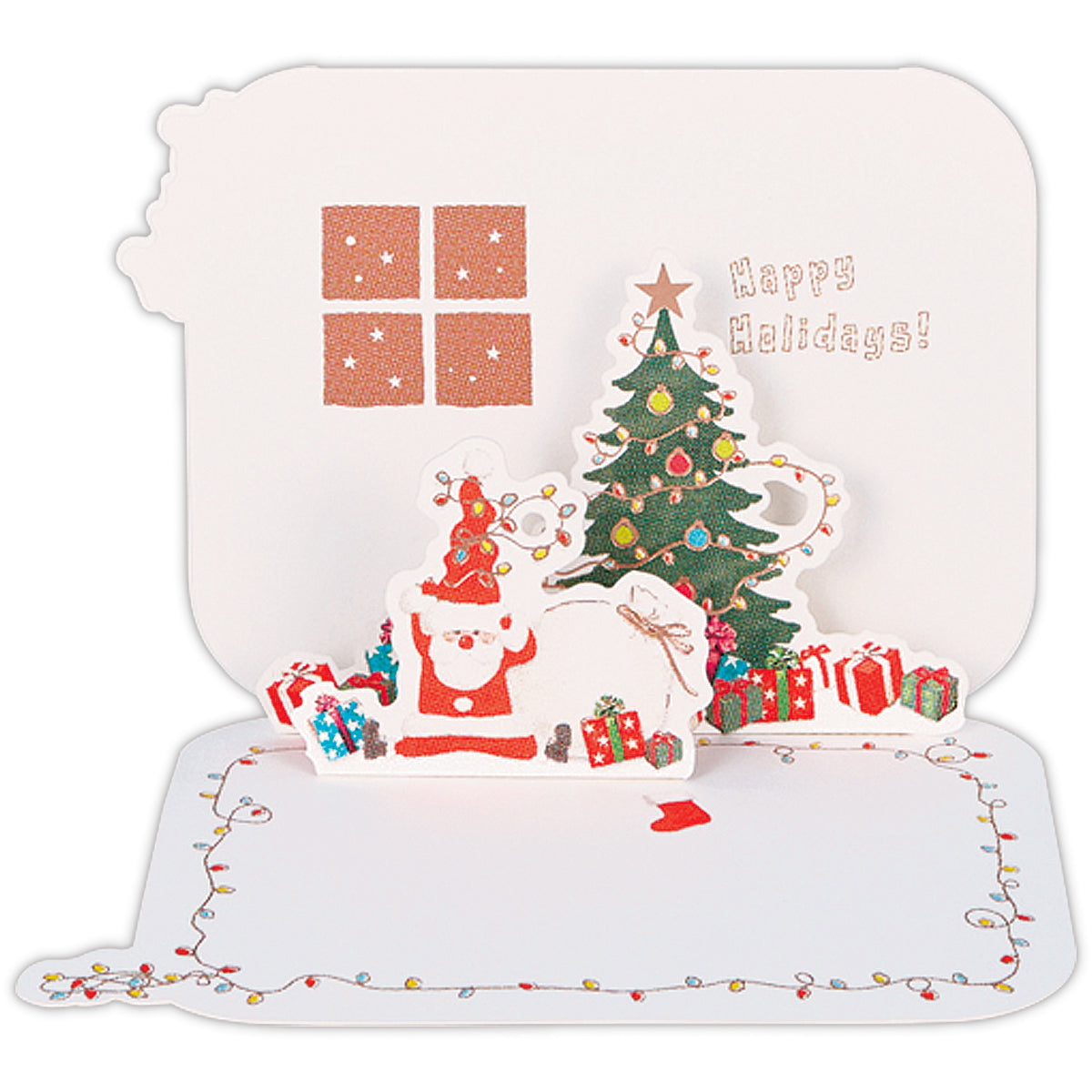 ツリーをかざるサンタⅡ【立体クリスマスカード】日本ホール