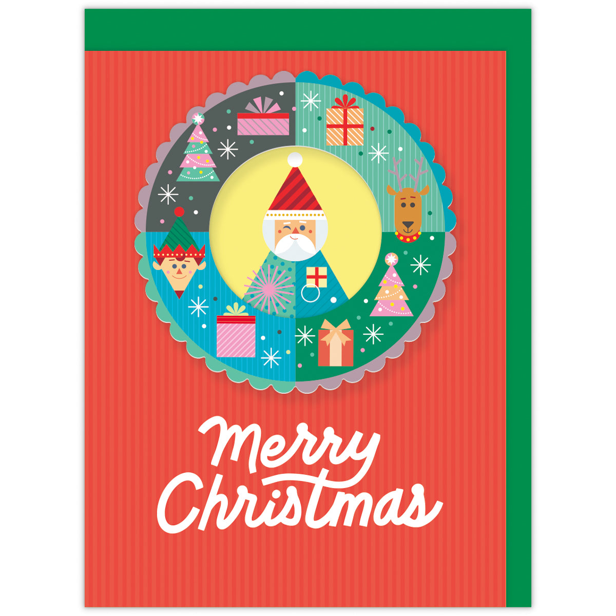 クリスマスサンタリース【二つ折りクリスマスカード】日本ホール