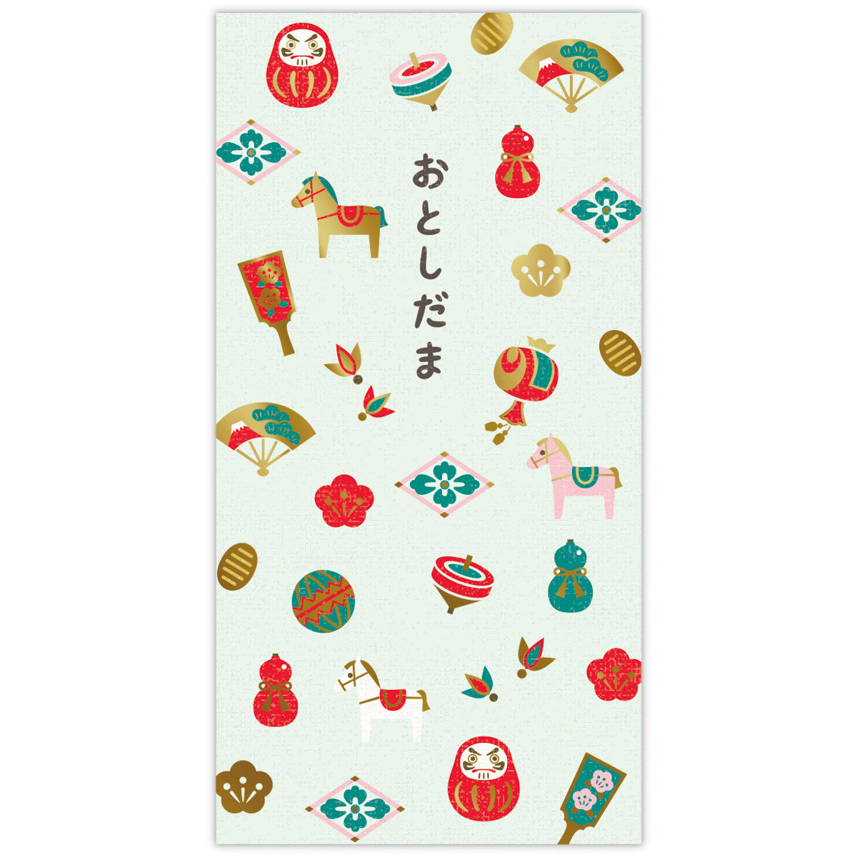 箔 正月柄うま【年賀ポチ袋・年賀祝儀封筒・お札用お年玉袋｜1柄