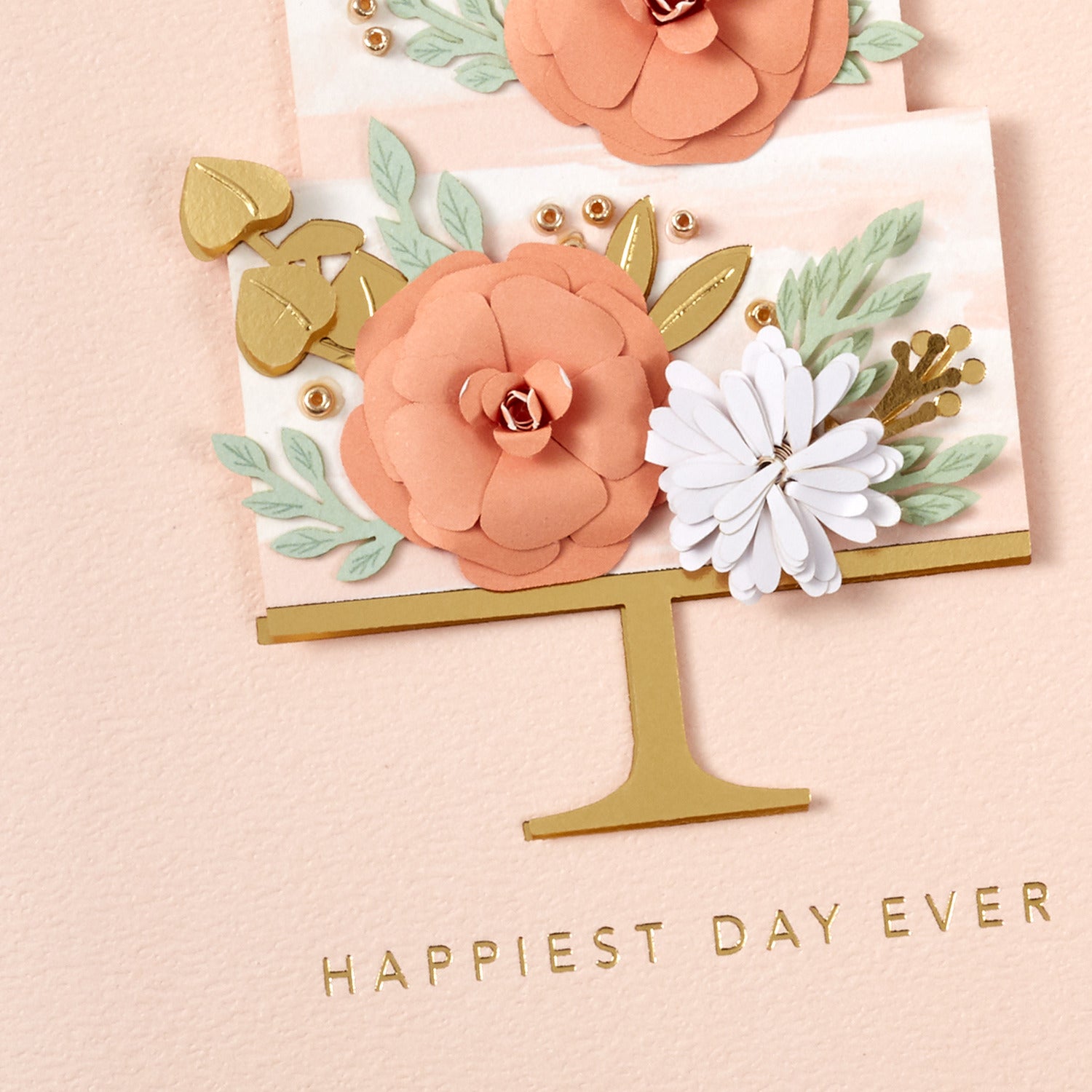 Signature ウェディングケーキとピンクローズ 結婚お祝い Happiest Day