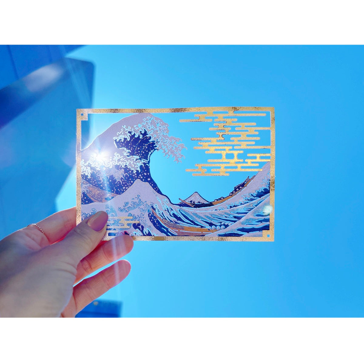 日本の美しさ 神奈川沖浪裏【ポストカード／1柄1枚入り／レーザー