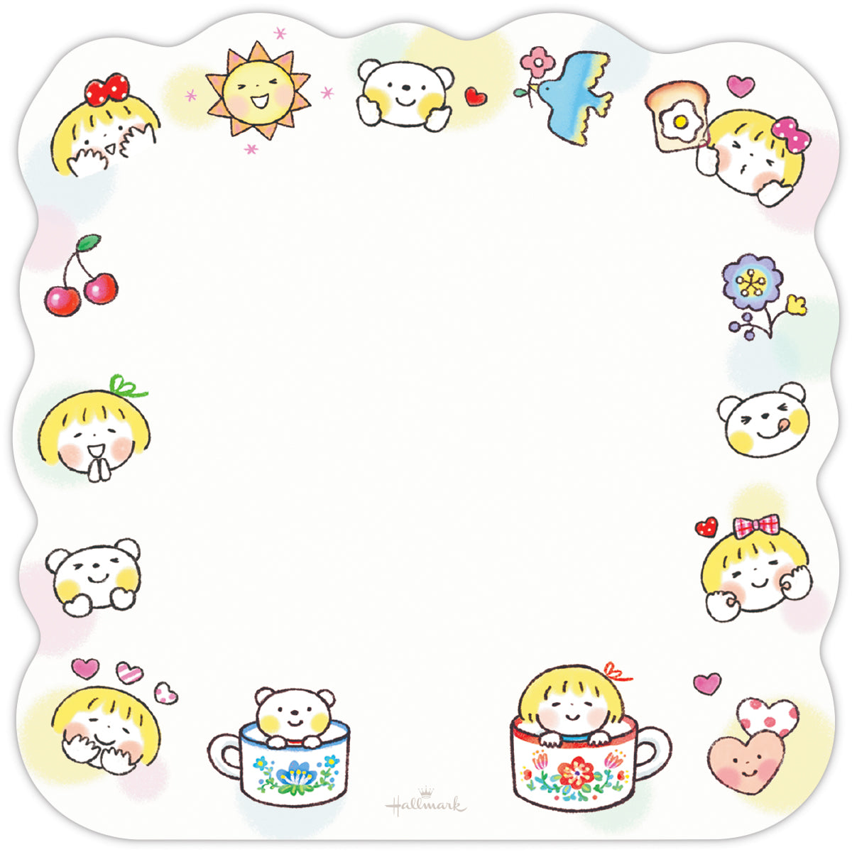 はるちゃんとふうくん いろんな顔【ダイカットメモパッド／仲良し