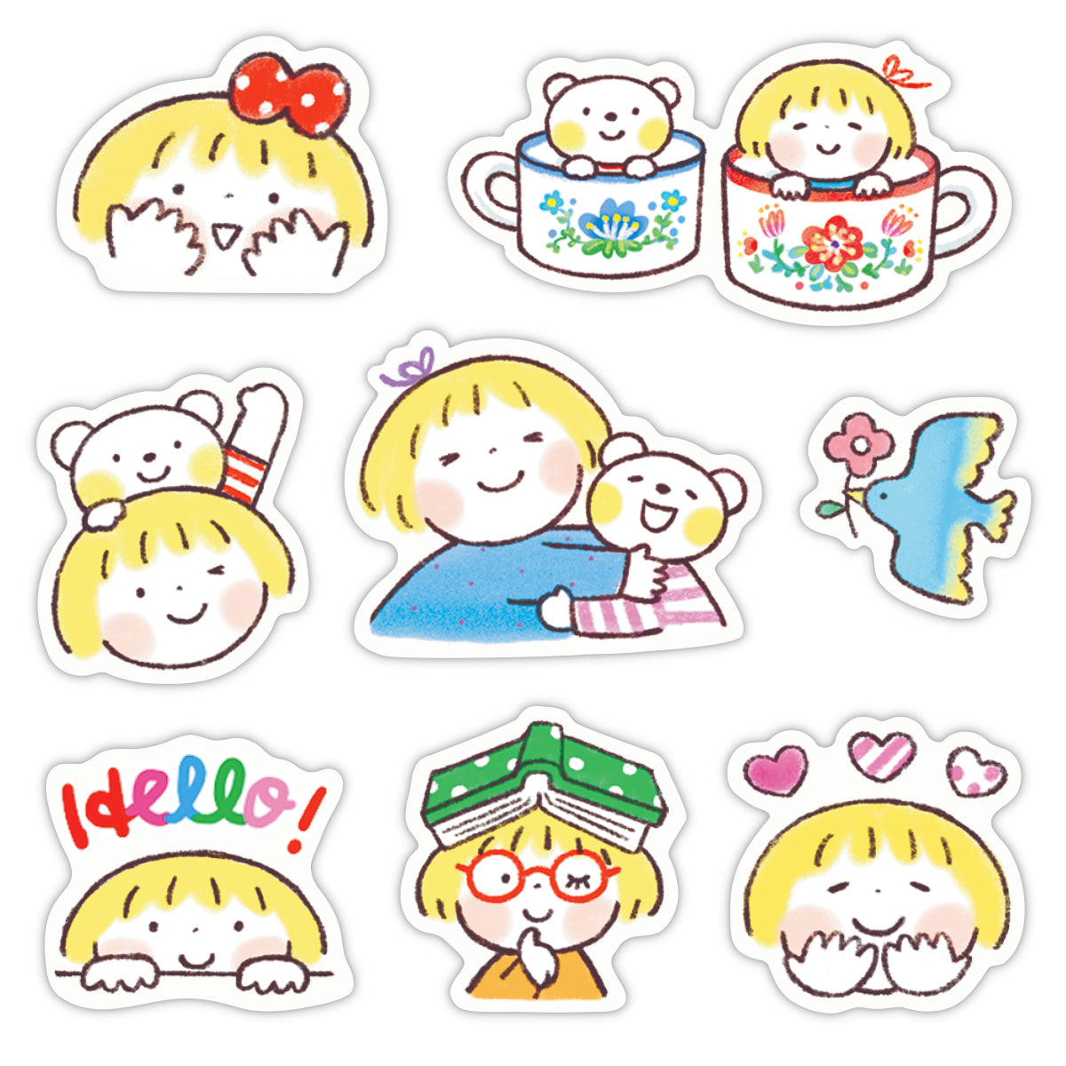 はるちゃんとふうくん いろんな顔【フレークシール／仲良しともだち