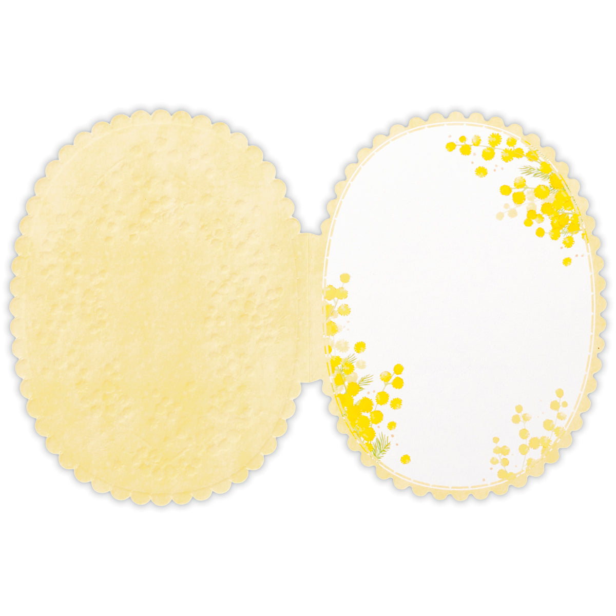 ★限定sale★【送料無料】モクモクシリーズ⑧　「イエロードット&お好みリボン」 ダイカット リボンミモザ【多目的／二つ折りカード】｜日本ホール