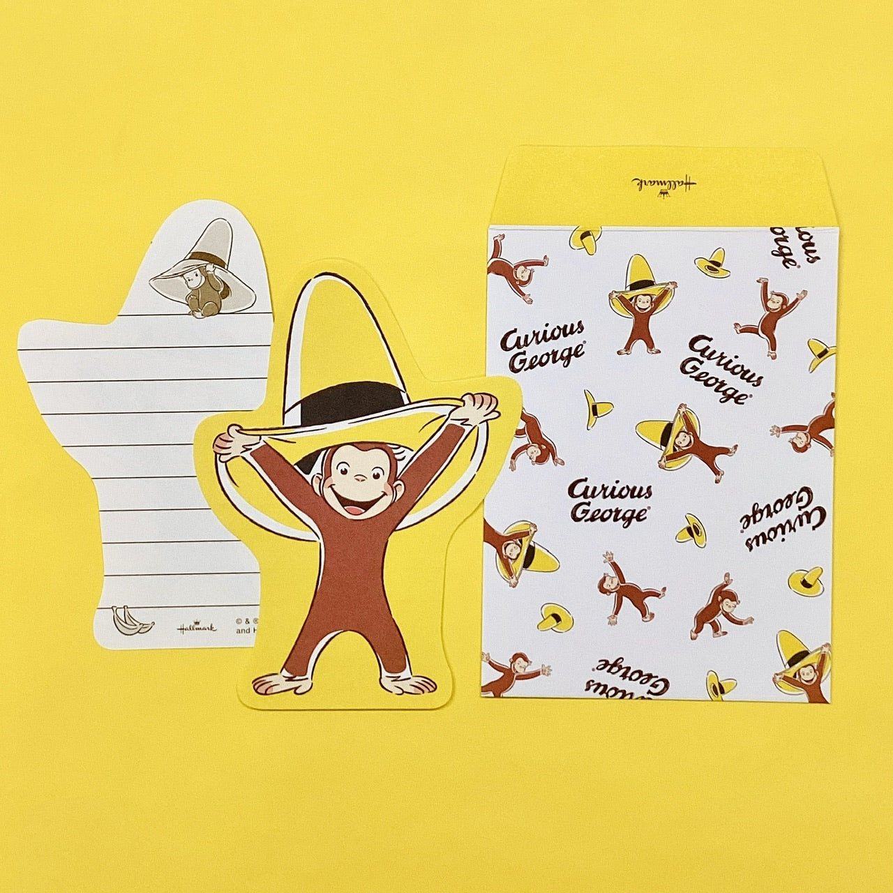 おさるのジョージ ダイカット【ミニレターセット｜便箋1柄8枚・封筒1柄