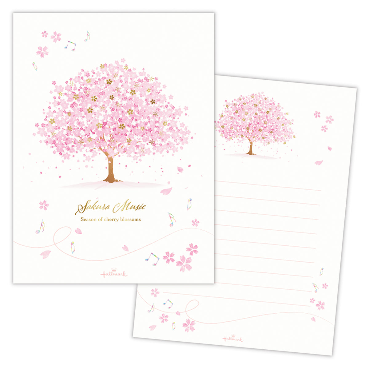 サクラミュージック【桜柄レターパッド｜ヨコ罫｜1柄10枚】｜日本