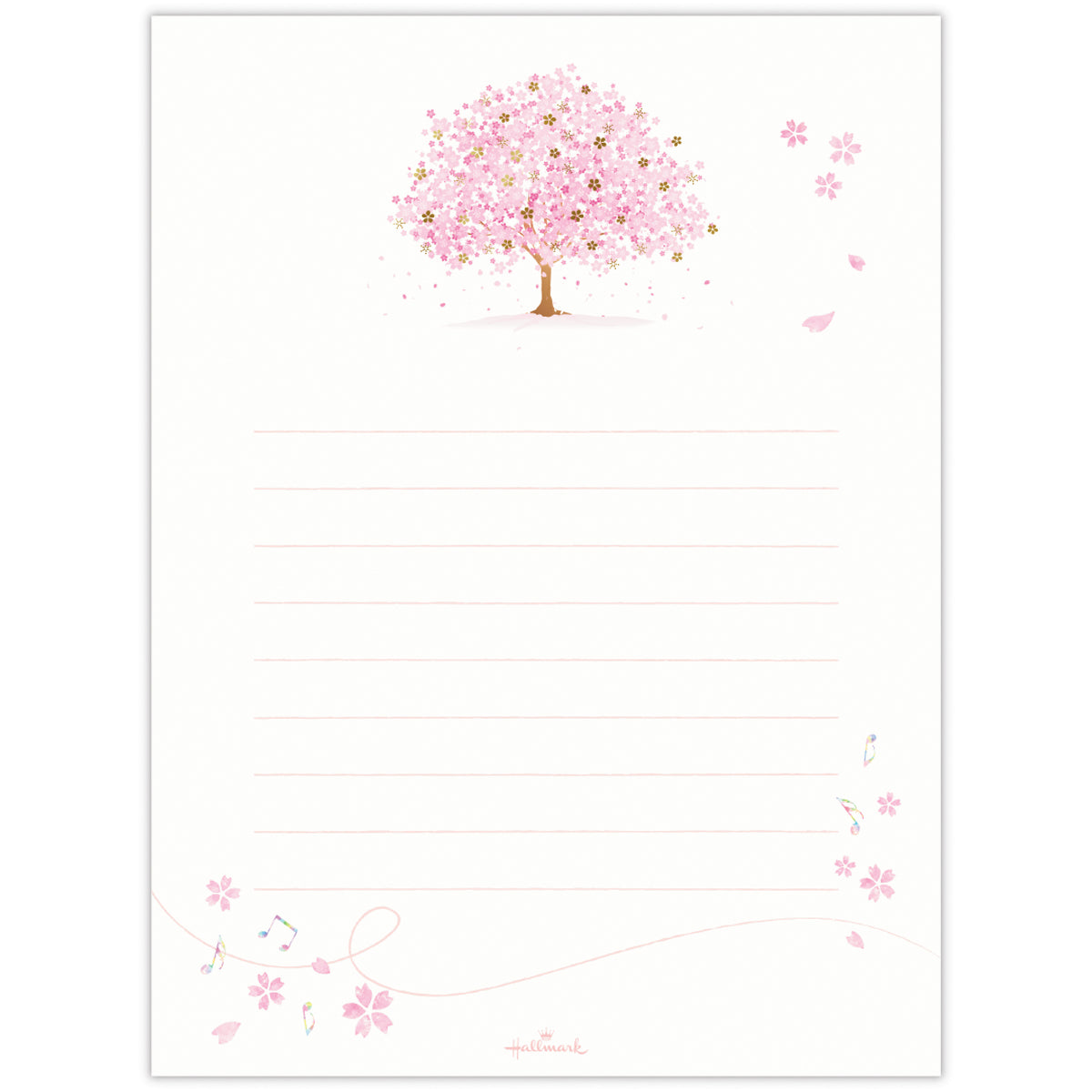 サクラミュージック【桜柄レターパッド｜ヨコ罫｜1柄10枚】｜日本