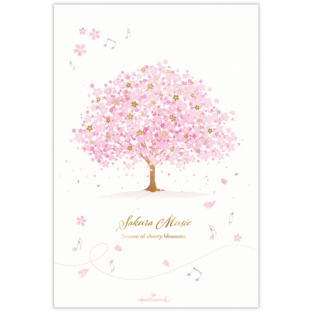 サクラミュージック【桜柄ハガキ箋｜ヨコ罫｜1柄8枚】｜日本ホール