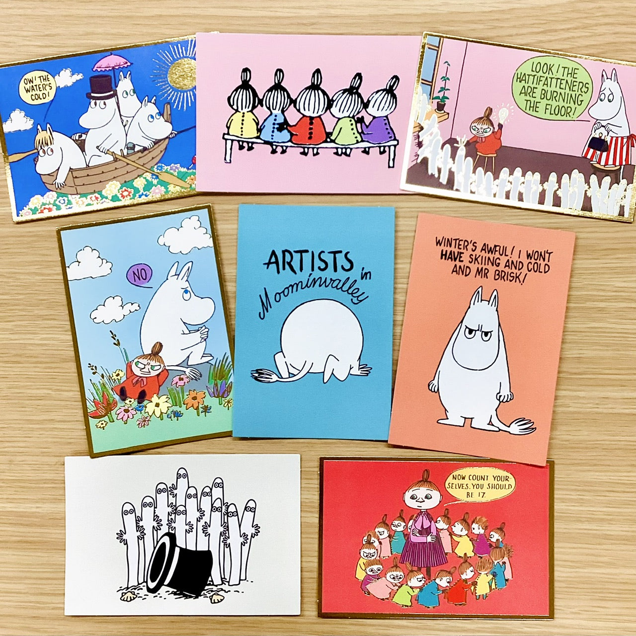 ムーミン 箔加工 ニョロニョロの整列【ポストカード／1柄1枚入り
