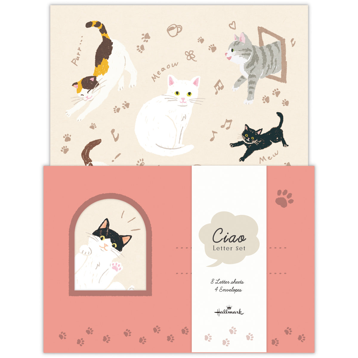Ciao ネコ【レターセット｜便箋1柄8枚・封筒1柄4枚】｜日本ホール