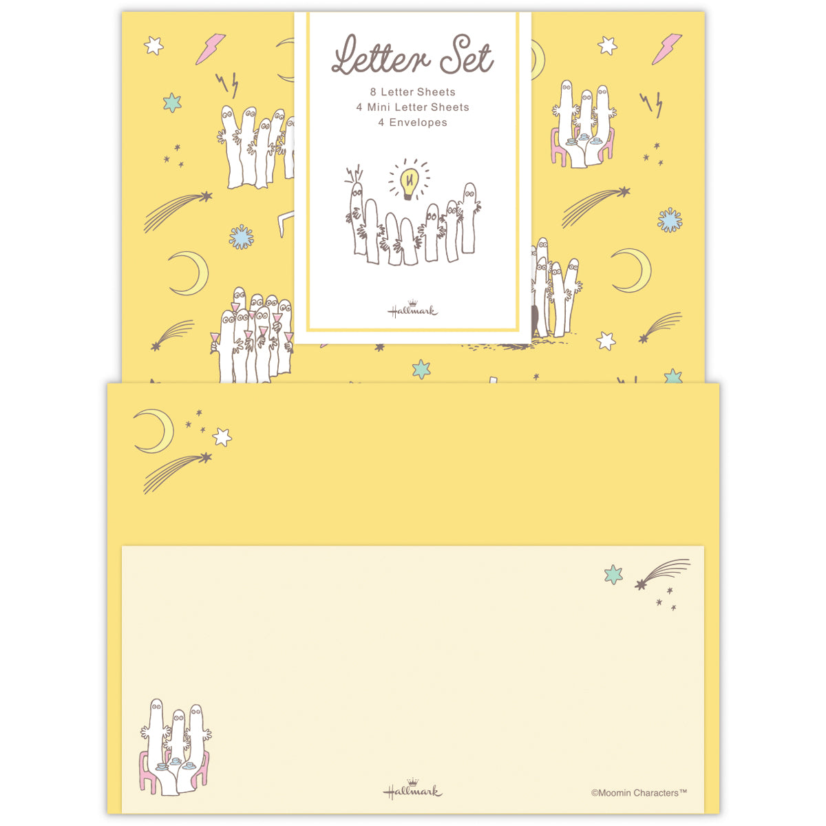 ムーミン Moomin valley’s day イエロー ニョロニョロ【レターセット｜大1柄8枚/小1柄4枚 封筒：1柄4枚】 ｜日本ホールマークの便箋・お手紙 公式通販