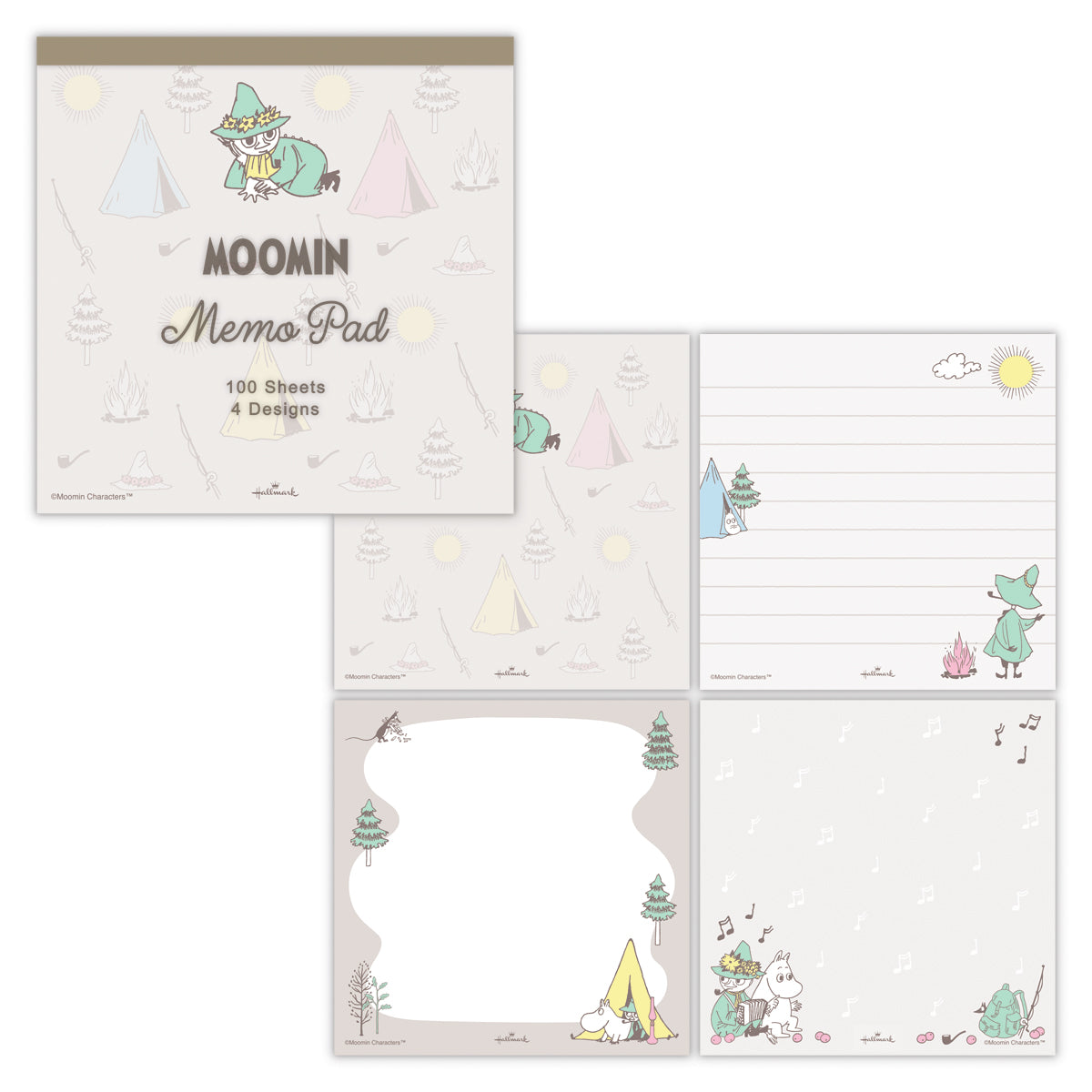 ぺ・ヨンジュンメモ帳 コレクションアイテム ムーミン Moomin valley's day グレージュ スナフキン【メモパッド 4柄