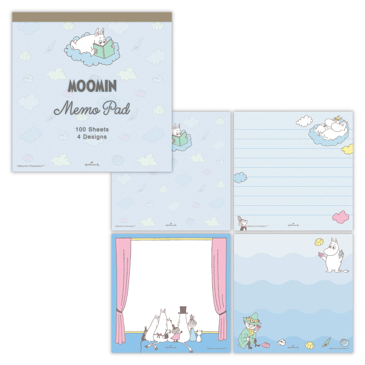 ムーミン Moomin valley's day ブルー ムーミン【メモパッド 4柄各25枚