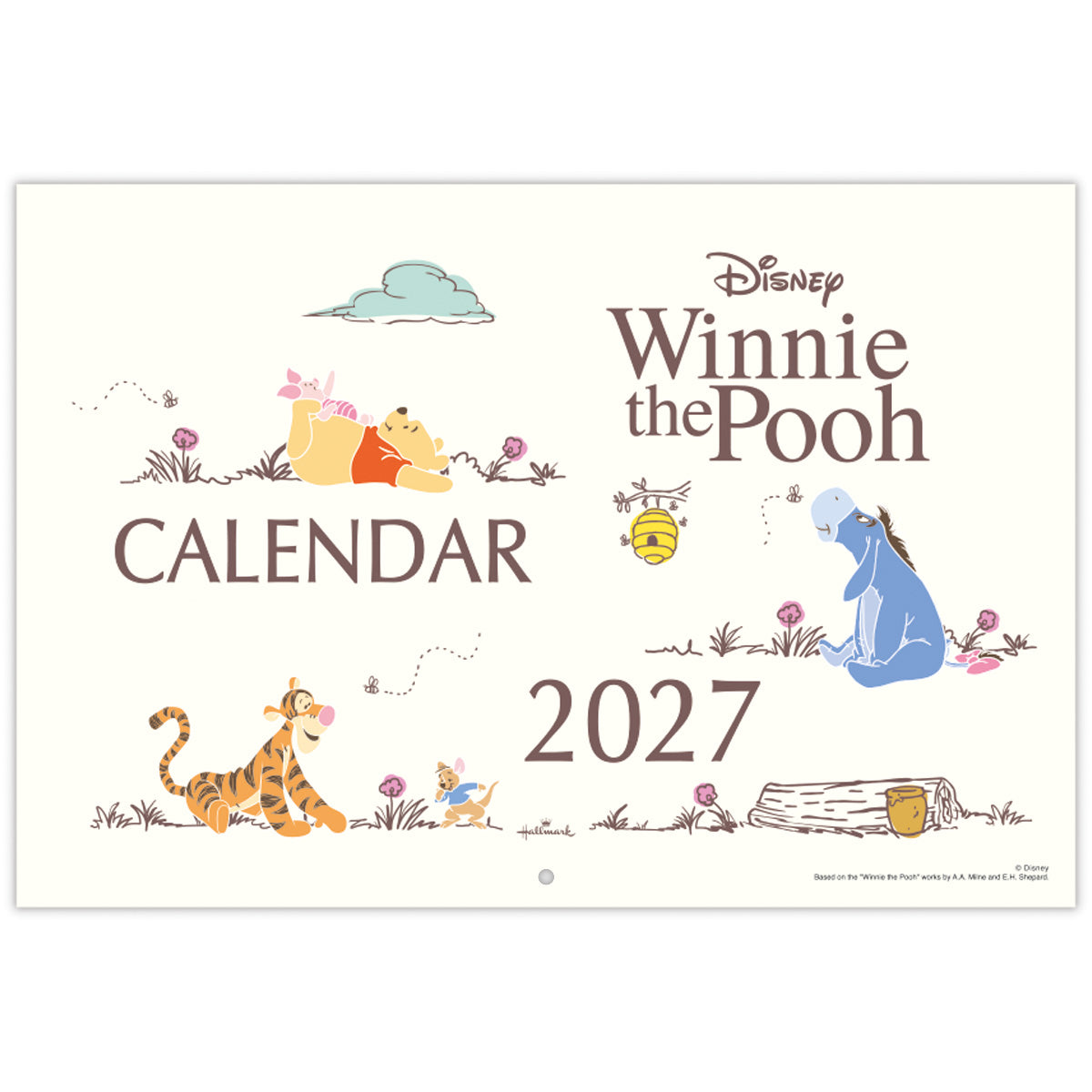 ディズニー くまのプーさん【壁掛け｜二つ折りカレンダー大 2027