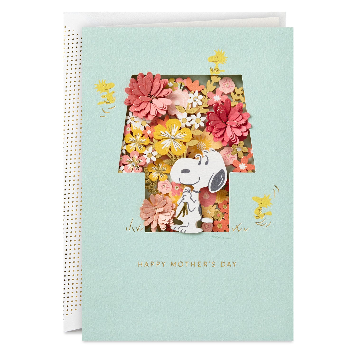 スヌーピー Floral Doghouse Snoopy Mother's Day Card【母の日カード