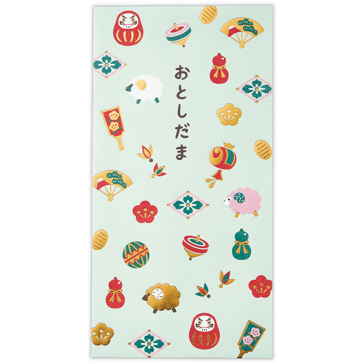 箔 正月柄ひつじ【年賀ポチ袋・年賀祝儀封筒・お札用お年玉袋｜1柄2枚入り】