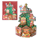 立てて飾れる サンタツリーショップ【立体クリスマスカード】