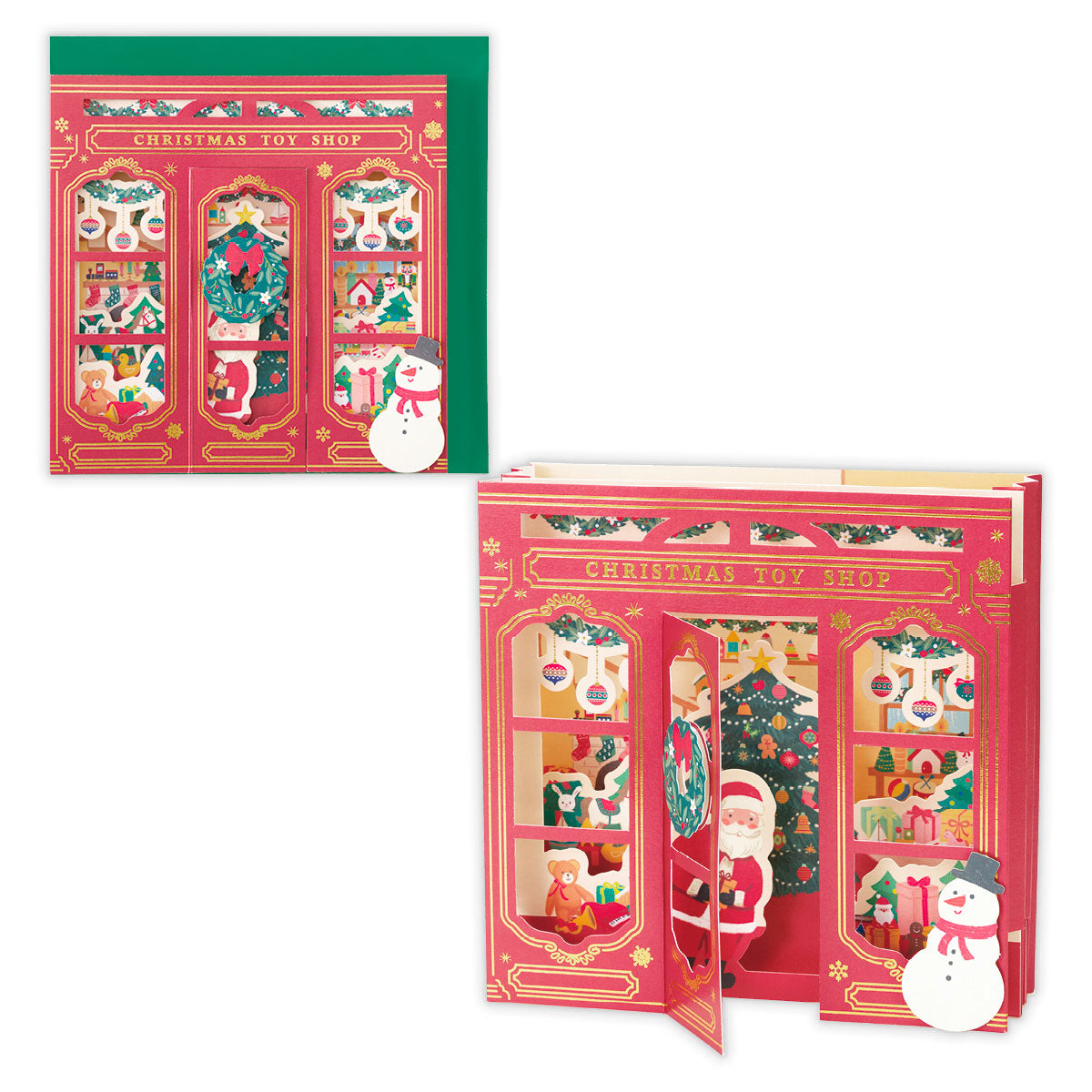 立てて飾れる ウェルカムクリスマスショップ【立体クリスマスカード】