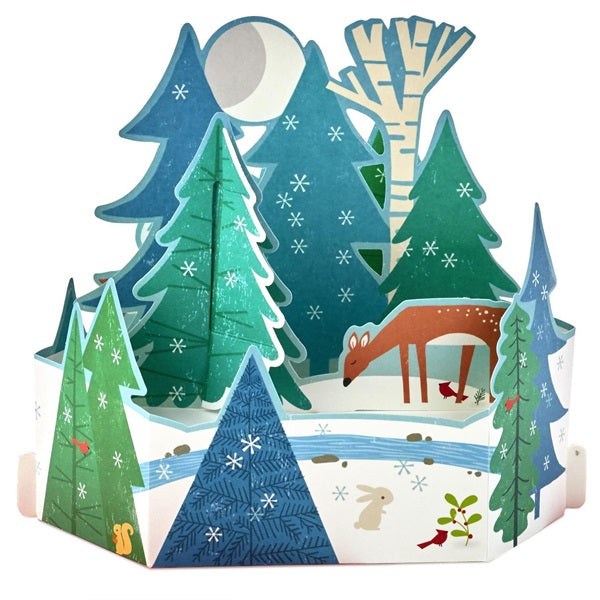 Moonlit Reindeer Scene Pop Up Christmas Card｜日本ホールマークの