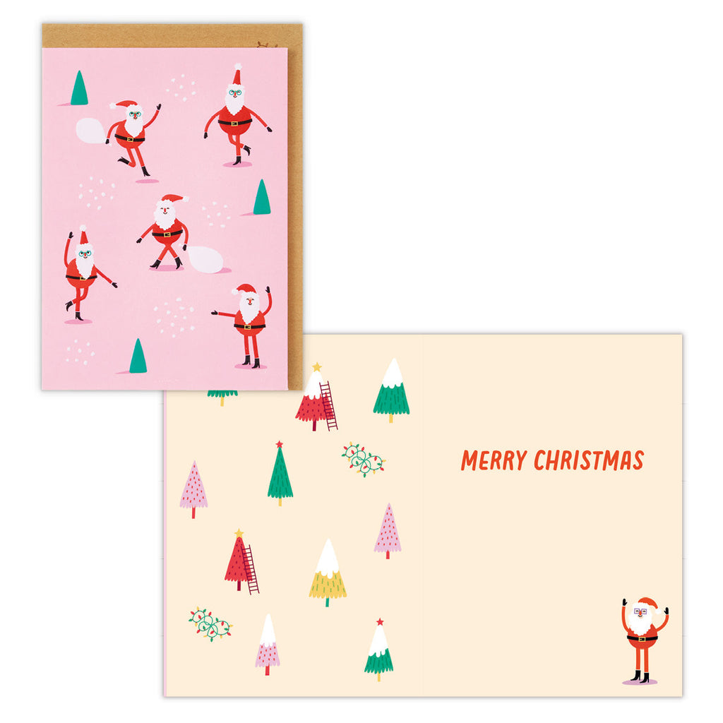 サンタクロース【二つ折りクリスマスカード／ホールマークエコフレンドリー】