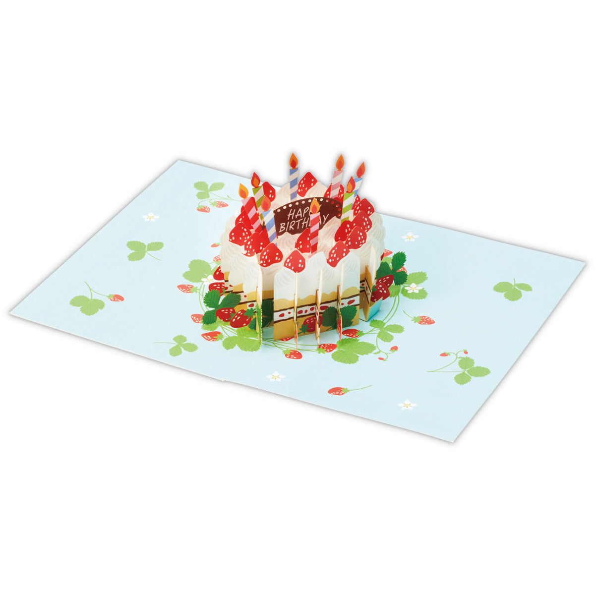 ケーキII【誕生お祝い／立体カード／Graceful Laser Popup Card