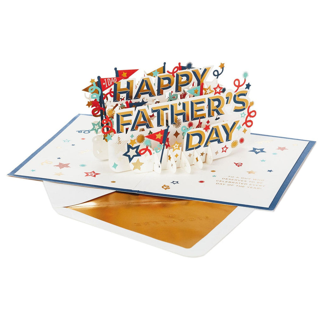 Celebrate Stars and Pennants 3D Pop-Up Father's Day Card【父の日／Signature】