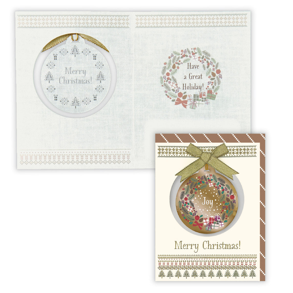 ホワイトリースオーナメントⅡ【二つ折りクリスマスカード】