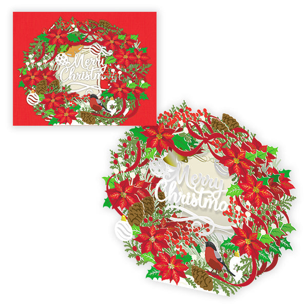 クリスマスリースⅢ【立体クリスマスカード／レーザーギャラリー】